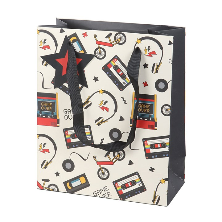 23cm Medium Retro 80s Print Gift Bag, image 2 of 4