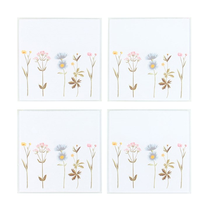 Floral Glass Coaster Set, image 2 of 4