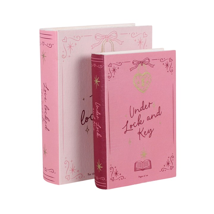Set of 2 Heart Locket Book Shaped Storage Boxes, image 3 of 6