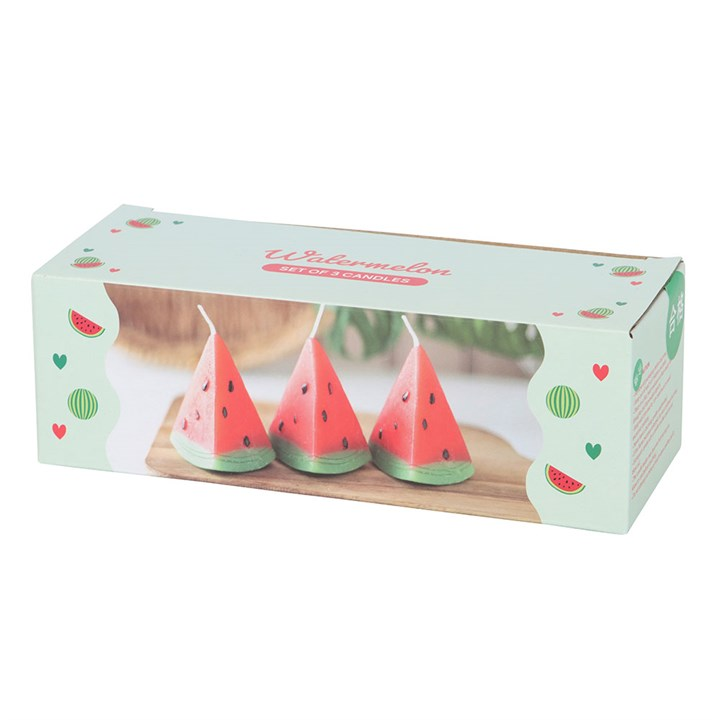 Set of 3 Watermelon Shaped Candles, image 4 of 4
