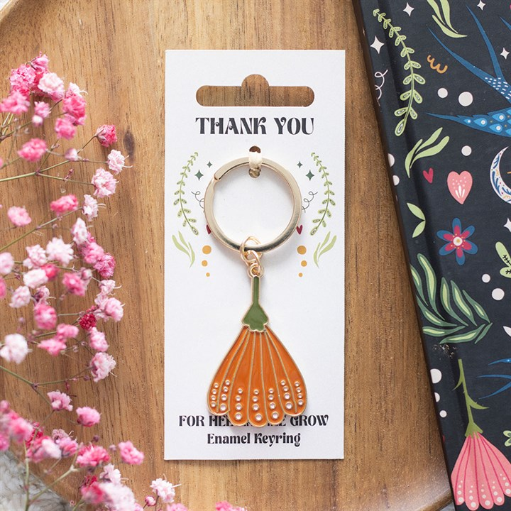 Thank You for Helping Me Grow Flower Keyring, image 2 of 5