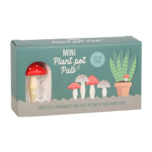 Set of 4 Mini Mushroom Plant Pot Pals, image 1 of 5