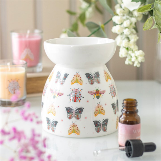 Floral Bug Print Oil Burner and Wax Warmer, image 1 of 5
