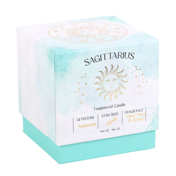 Sagittarius Ylang Ylang & Amber Gemstone Zodiac Candle, image 5 of 5