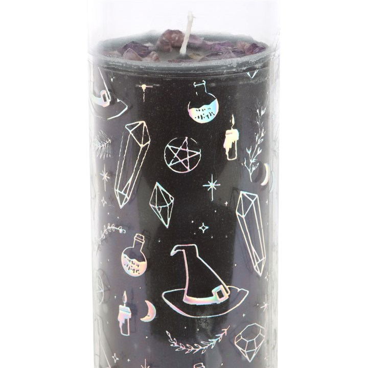 Crystal Witch Jasmine Tube Candle with Amethyst Chips, image 5 of 6