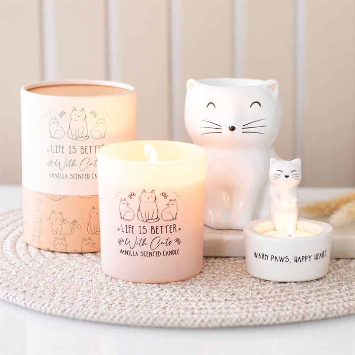 White Happy Cat Oil Burner, image 5 of 5