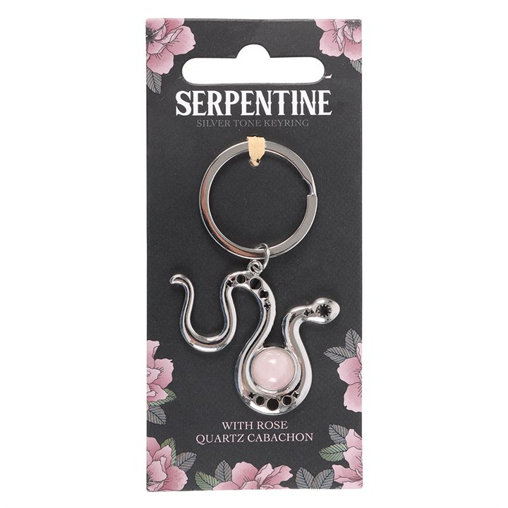 Snake Keyring with Rose Quartz Crystal, image 2 of 5