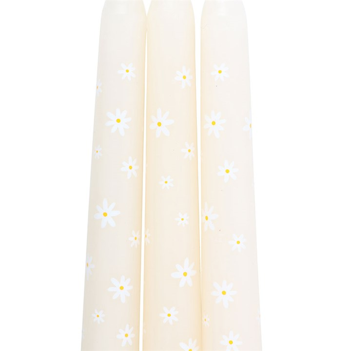 Set of 3 Carrot Patch Daisy Taper Candles, image 5 of 6