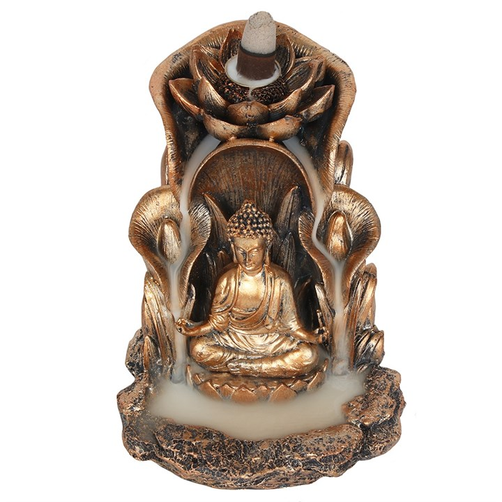 Bronze Buddha Backflow Incense Burner, image 2 of 4