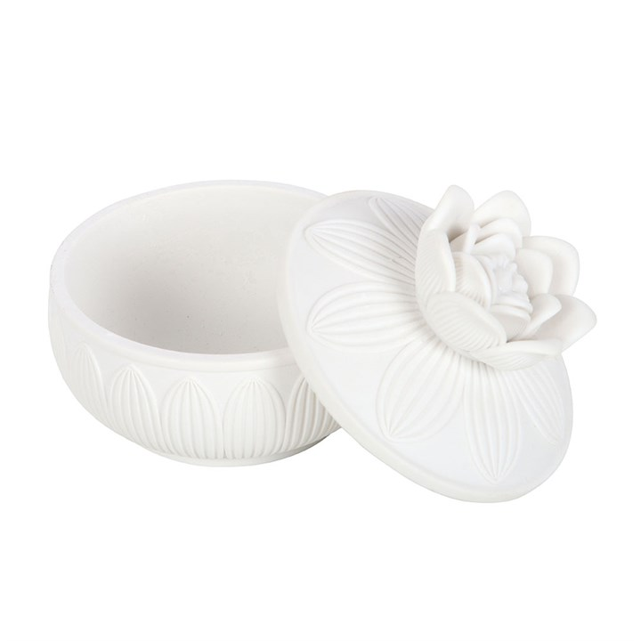 White Lotus Flower Trinket Box, image 4 of 6
