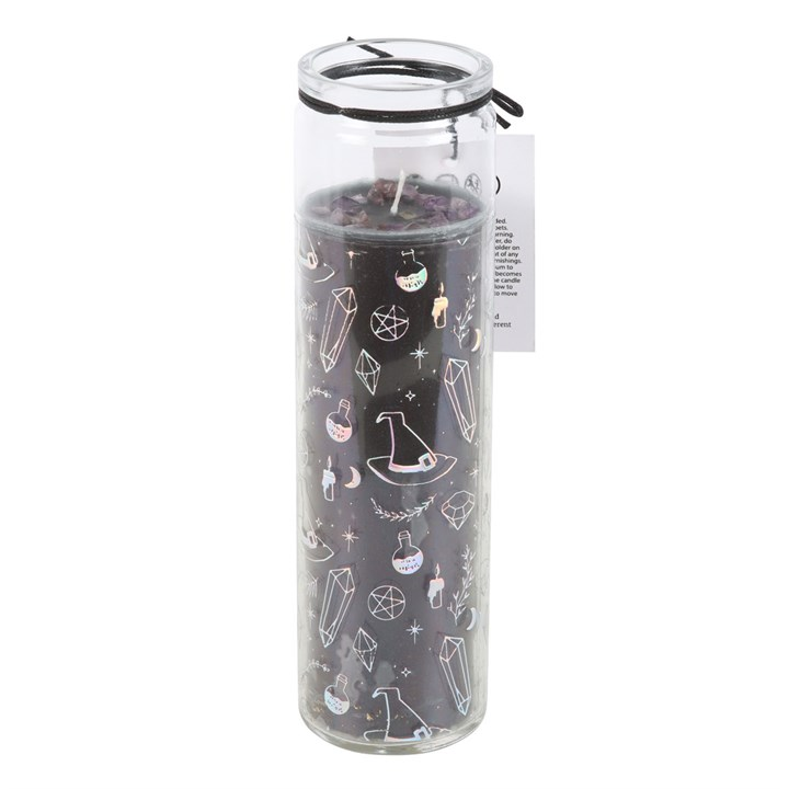 Crystal Witch Jasmine Tube Candle with Amethyst Chips, image 4 of 6