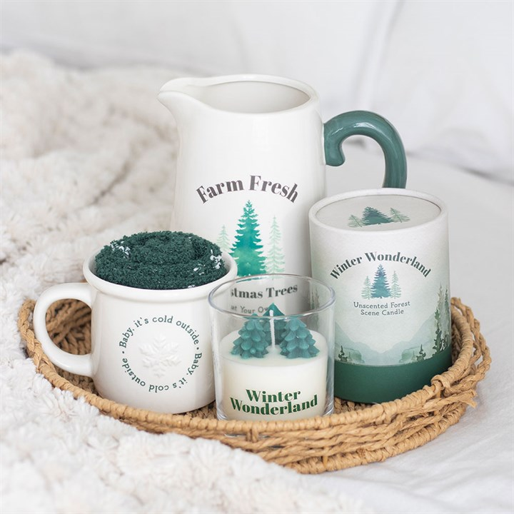 Farm Fresh Christmas Trees Ceramic Flower Jug, image 5 of 5