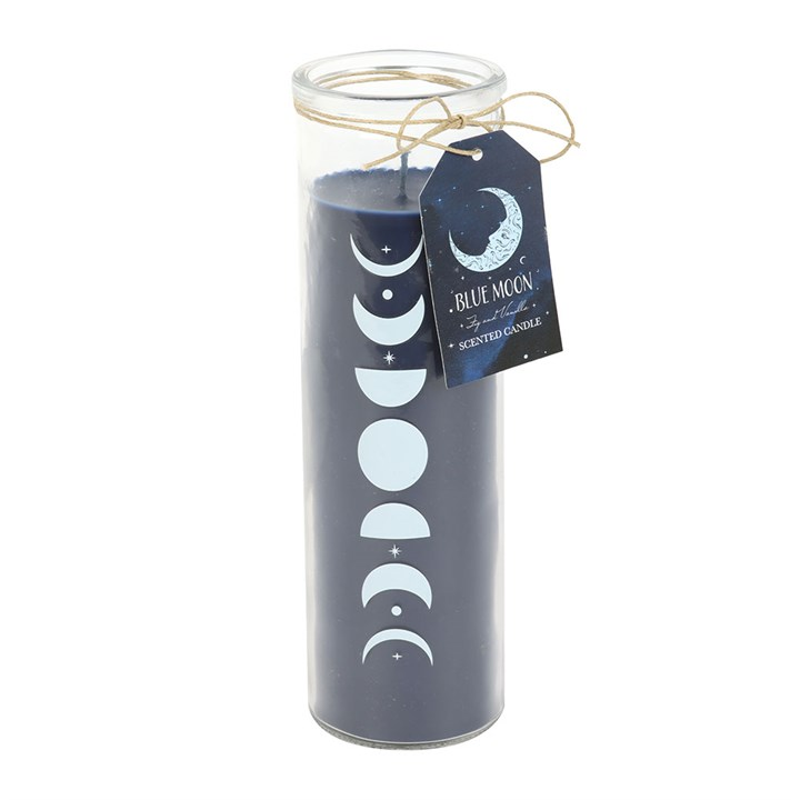 Blue Moon Phase Fig & Vanilla Scented Glass Tube Candle, image 3 of 6