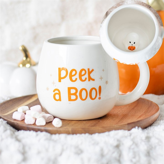 Peekaboo Ghost Rounded Mug, image 1 of 6