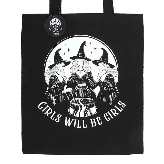 Girls Will Be Girls Witchy Polycotton Tote Bag, image 3 of 4