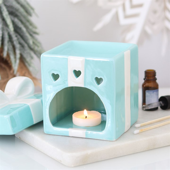 Blue Christmas Present Oil Burner, image 3 of 6