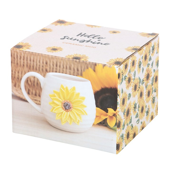 Hello Sunshine Rounded Mug with 3D Sunflower, image 5 of 6