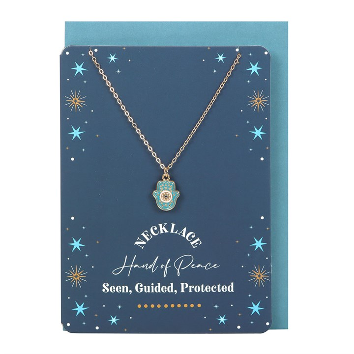 Hand of Hamsa Necklace on Greeting Card, image 2 of 6