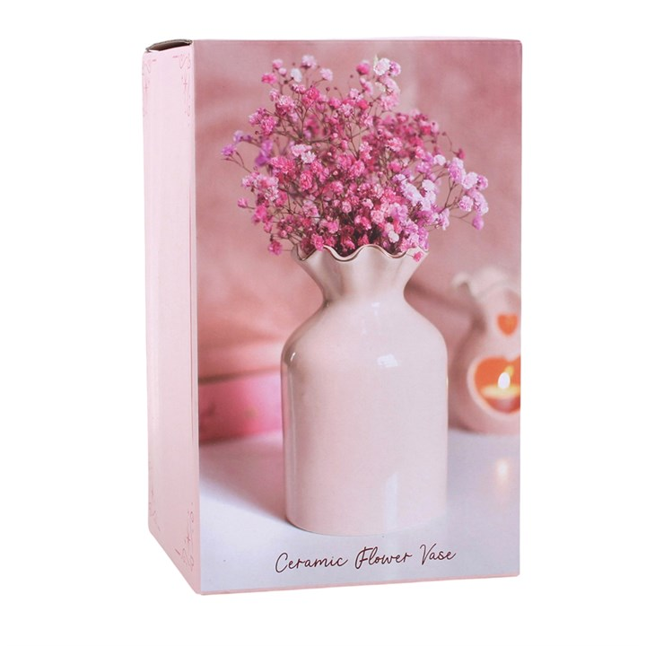 Pink Fluted Flower Vase, image 6 of 6