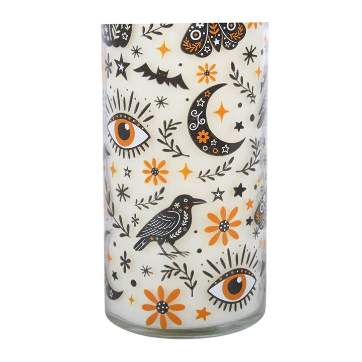 Frightful Folk Print Toasted Pumpkin Scented Tube Candle, image 5 of 5