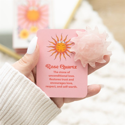 Rose Quartz Crystal Sun Keepsake Stone in a Box, image 1 of 6
