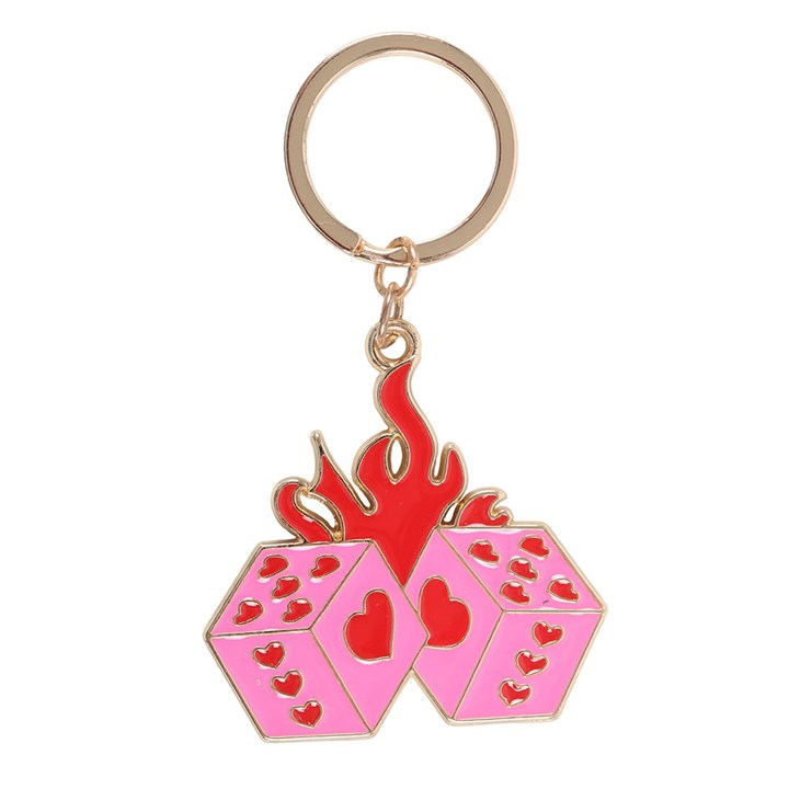 Flaming Dice Keyring, image 3 of 5