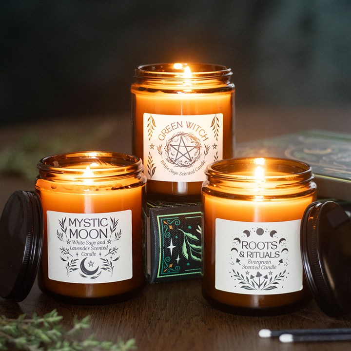 Mystic Moon Sage & Lavender Amber Glass Candle, image 6 of 6