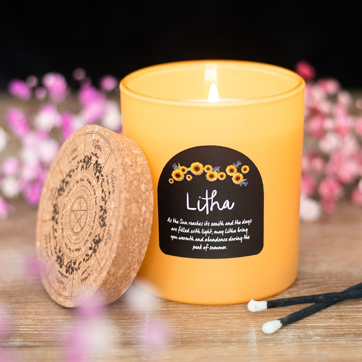 Litha Wildflower Wheel of the Year Candle, image 1 of 5