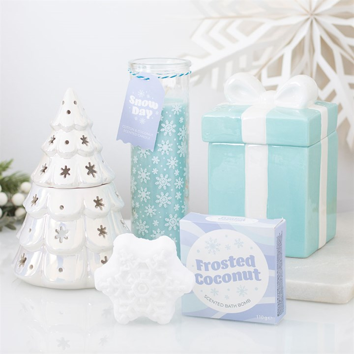 Iridescent Blue Snowflake Oil Burner and Wax Warmer, image 7 of 7