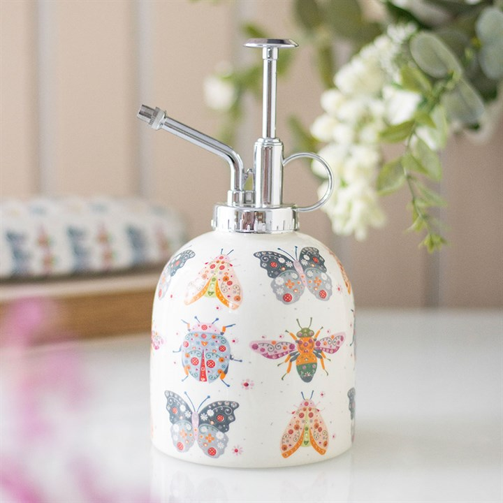 Floral Bug Print Ceramic Plant Mister, image 1 of 4