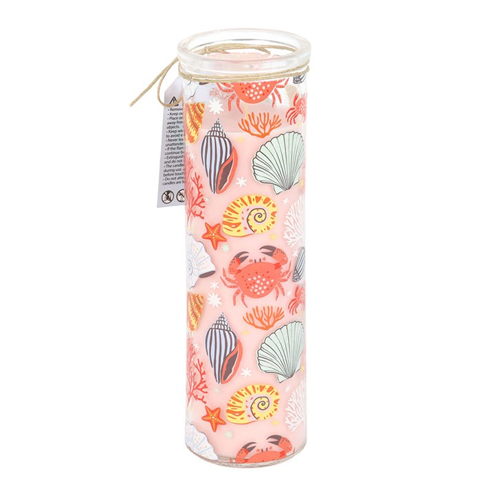 Pastel Shell Print Coconut & Sea Salt Tube Candle, image 3 of 5