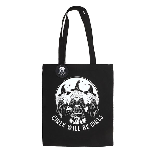 Girls Will Be Girls Witchy Polycotton Tote Bag, image 2 of 4