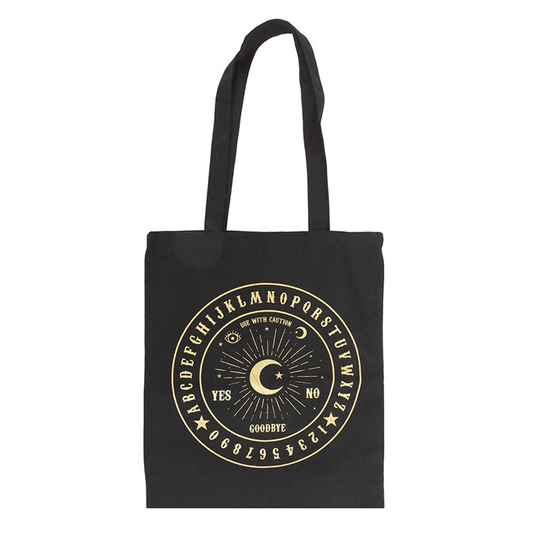 Black and Gold Talking Board Polycotton Tote Bag, image 1 of 3
