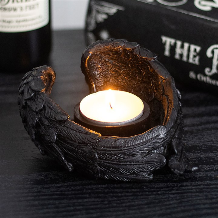 Raven Wings Tealight Candle Holder, image 1 of 4