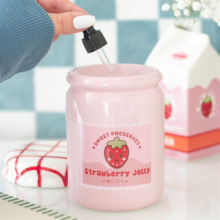 Strawberry Jelly Jar Oil Burner and Wax Warmer, image 3 of 7