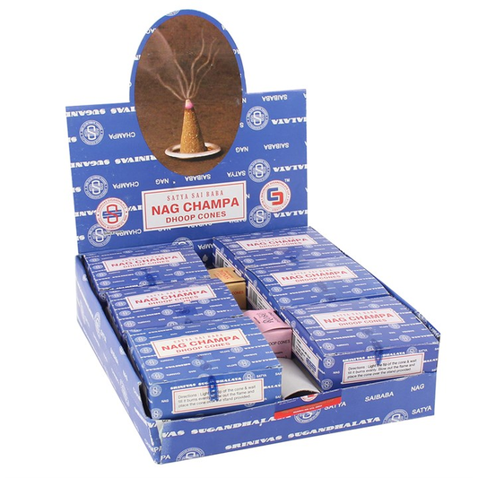 Set of 12 Nagchampa Dhoop Cones by Satya (6/30), image 1 of 2