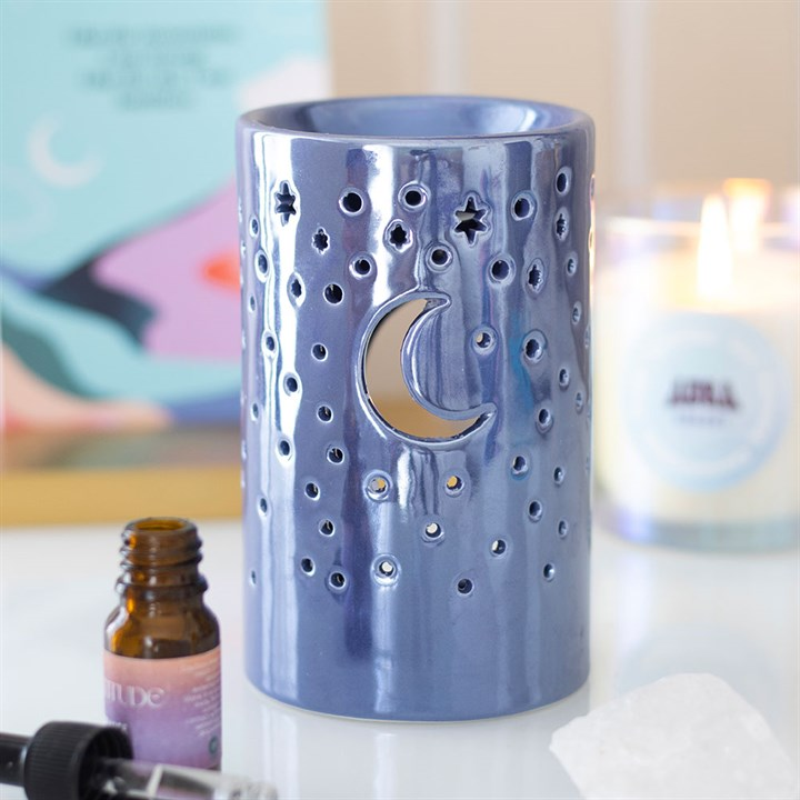 Iridescent Purple Moon Pillar Oil Burner, image 2 of 7