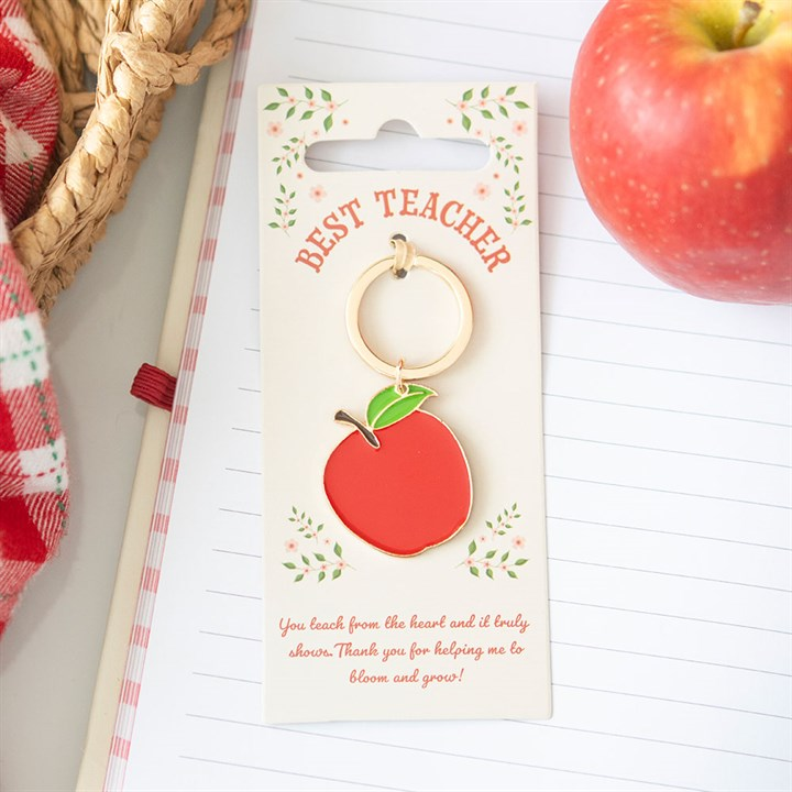 Best Teacher Apple Keyring, image 1 of 5