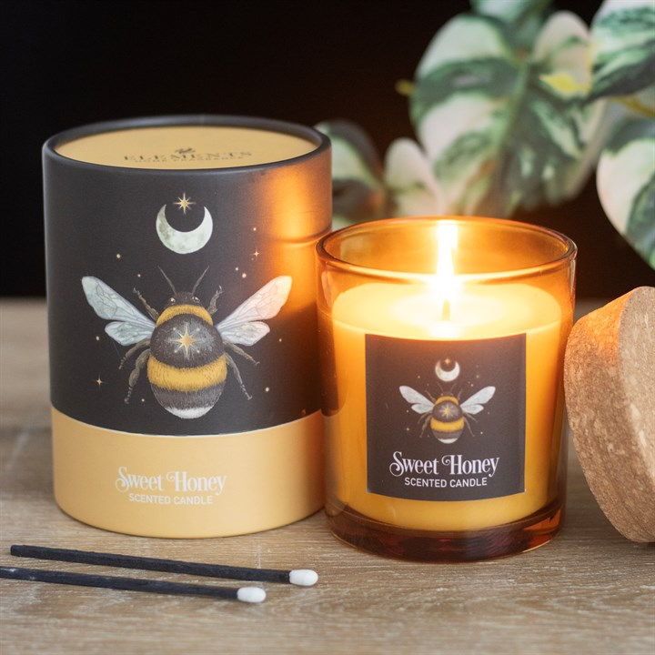 Forest Bee Sweet Honey Fragranced Glass Candle, image 2 of 5