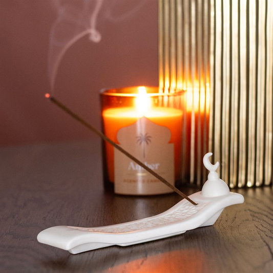Geometric Crescent Moon Incense Ash Catcher, image 1 of 6