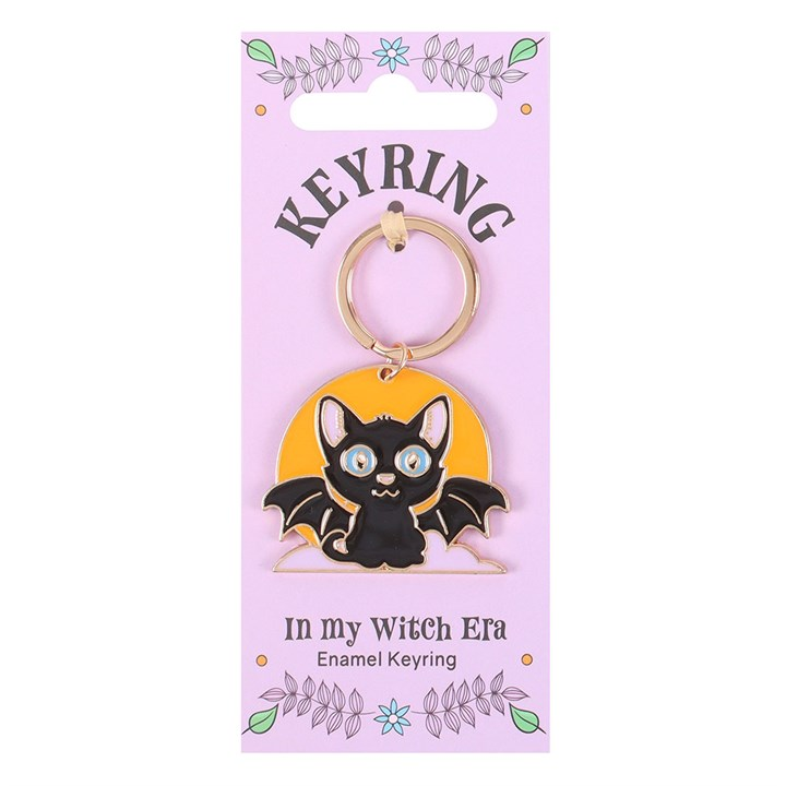 In My Witch Era Bat Cat and Moon Enamel Keyring, image 2 of 4