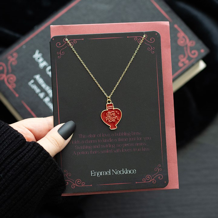 Love Potion Enamel Necklace Card, image 1 of 4