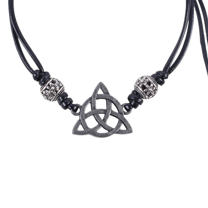 Black Celtic Triquetra Knot Cord Bracelet, image 5 of 5