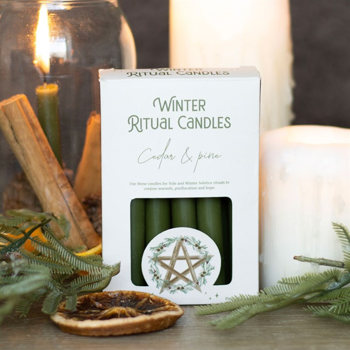 Cedar & Pine Winter Ritual Spell Candles, image 1 of 4