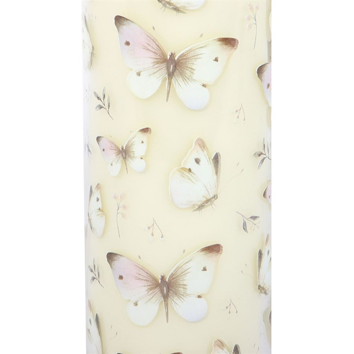 White Butterfly Print Vanilla Tube Candle, image 5 of 6