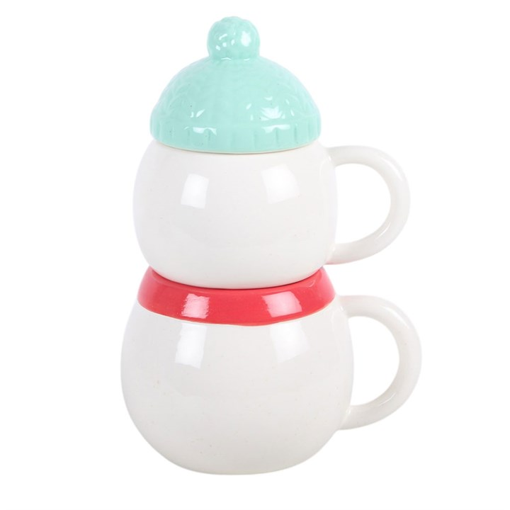 Set of 2 Winter Snowman Stacking Mugs, image 5 of 7