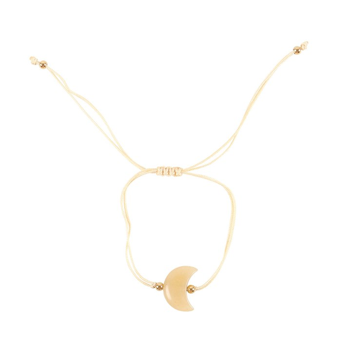 Be Brave Yellow Jade Crystal Moon Bracelet, image 3 of 6