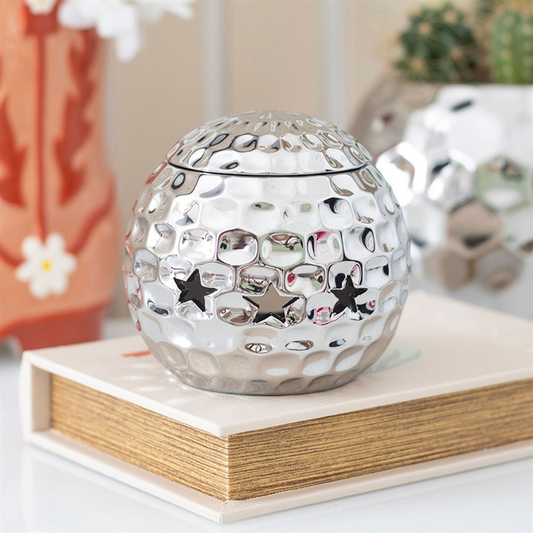 Silver Disco Ball Oil Burner, image 1 of 6