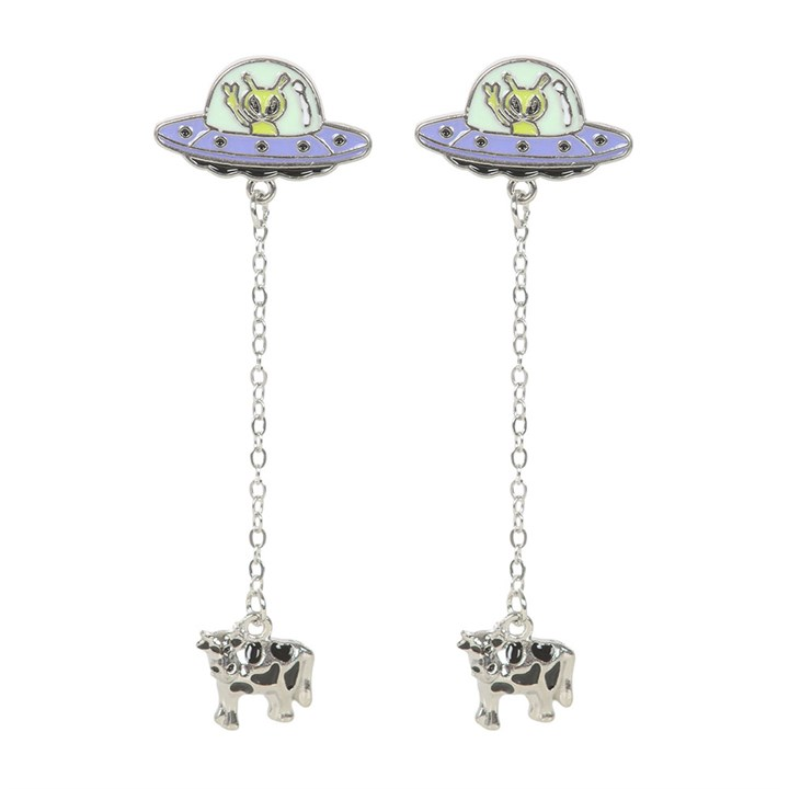 Glow in the Dark Alien Abduction Dangle Earrings, image 3 of 3