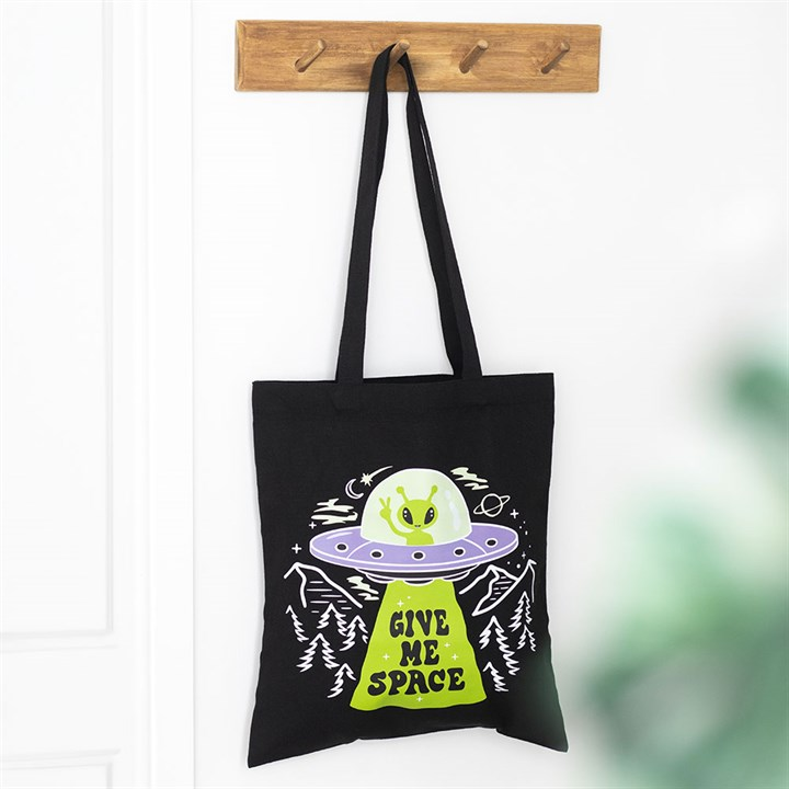 Give Me Space Alien UFO Tote Bag, image 2 of 6